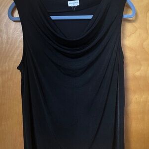 Jaclyn Smith Black Draped Sleeveless Blouse